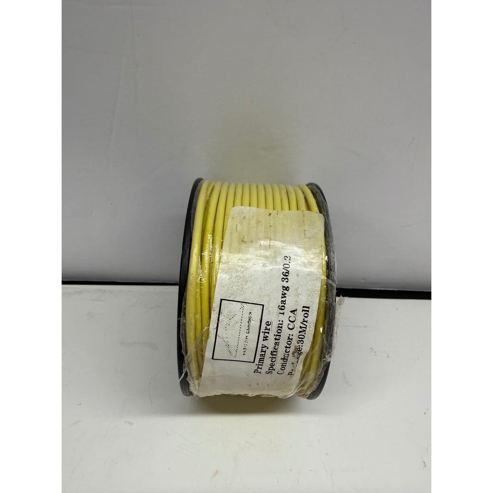 16 AWG Primary Wire Yellow CCA Conductor 30M Roll 36/0.2 Spec Spool